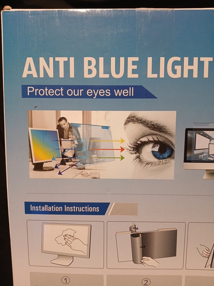 NUSIGN 23-24" Easy Hang Blue Light Blocking Screen Protector Panel for Desktop