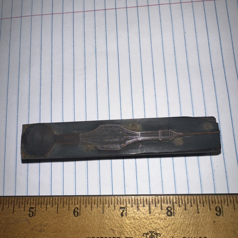 Print Block ( Old Needle Syringe ) Copper Face Nice Image!!