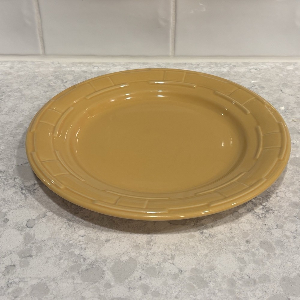 Longaberger Stoneware Woven Traditions Butternut Dinner Plate, EUC