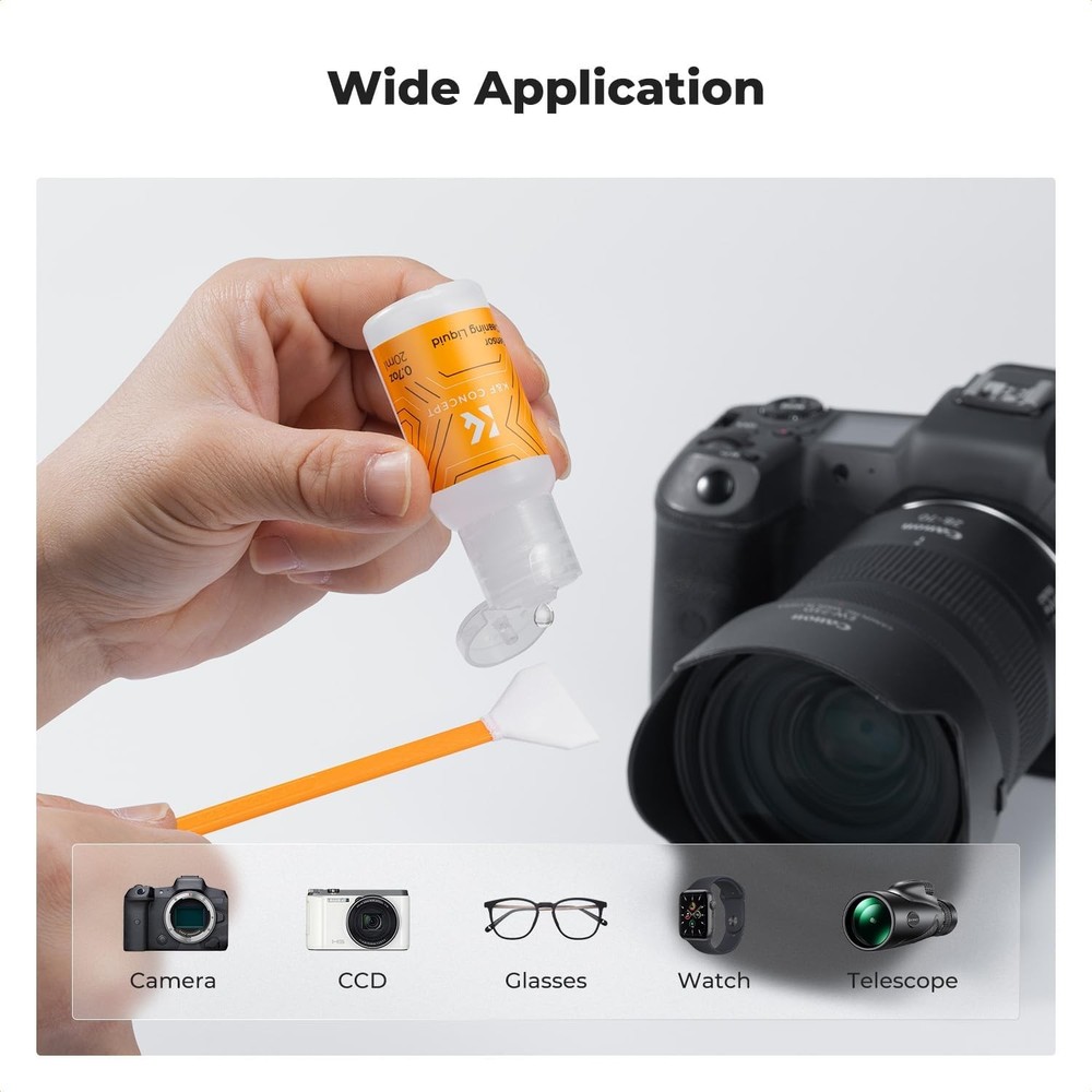 K&F CONCEPT 20ml × 2 Camera Sensor Cleaning Solution Lens Cleaner Fluid for CMOS