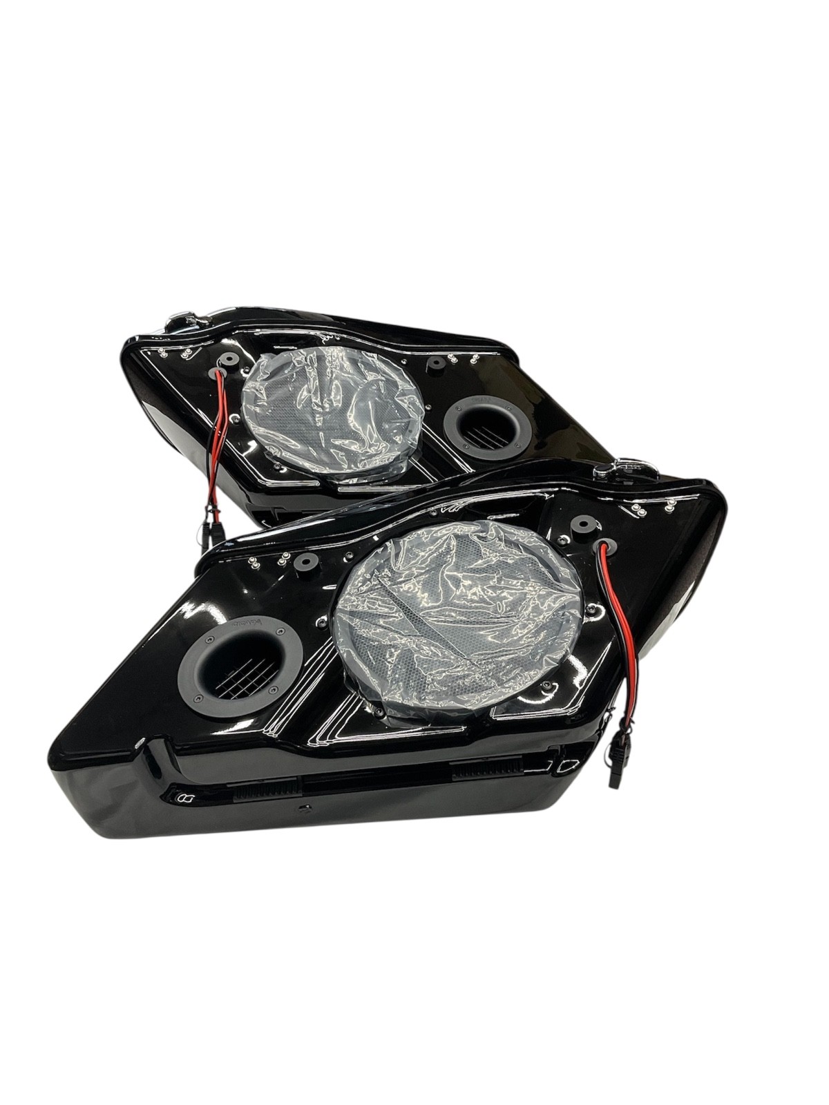 CICADA HARLEY 14-LATER TOURING STOCK AUDIO SADDLEBAGS W/ 10" RINGS AND 8" LIDS