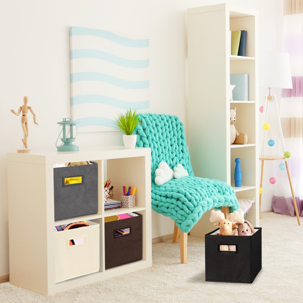 Superio Fabric Organizing Bin, 11" Grey Fabric Cube 2-Pack