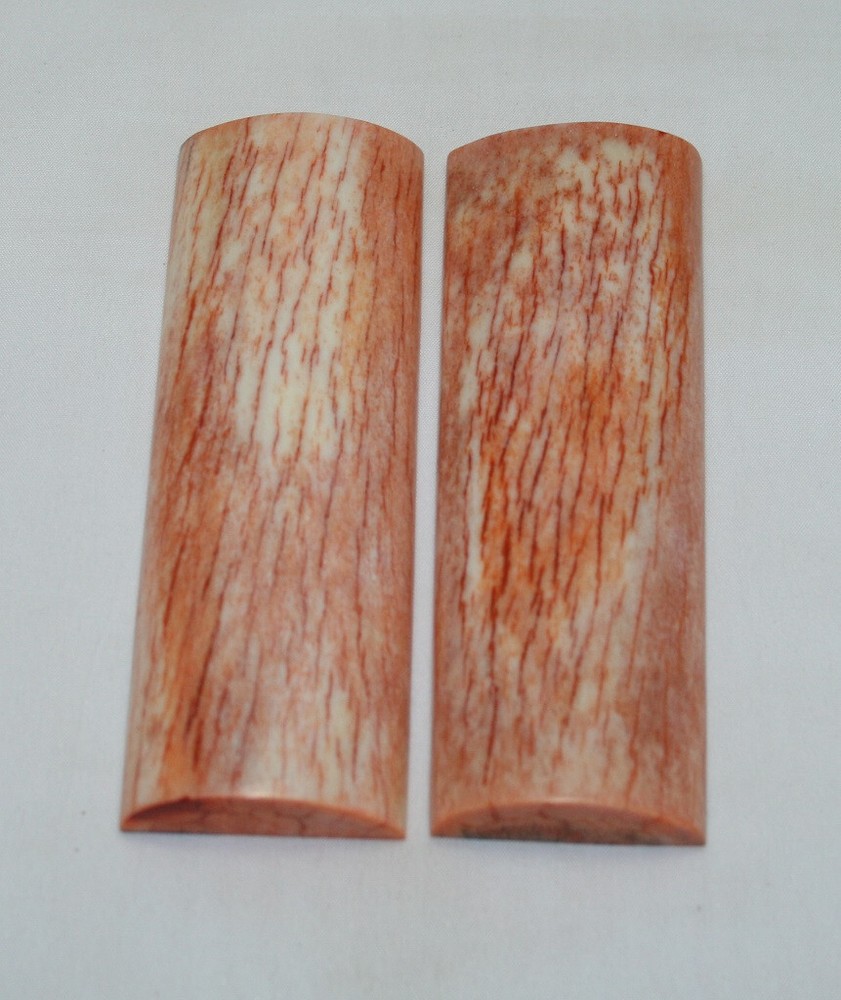 GIRAFFE BONE SLABS STABILIZED ORANGE DYED STABILIZED KNIFE HANDLE MATERIAL