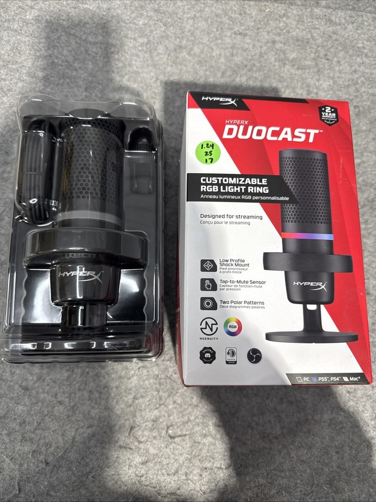 HyperX Doucast Microphone, Customizable RGB Light, PS4 & PS5 - 4P5E2AA
