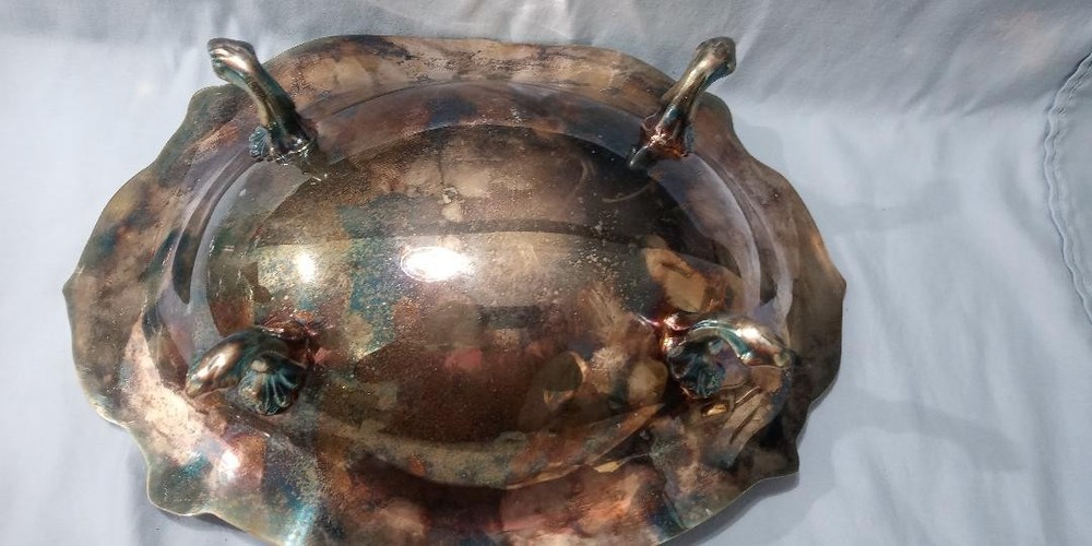 Silver Serving Bowl, oval on four legs