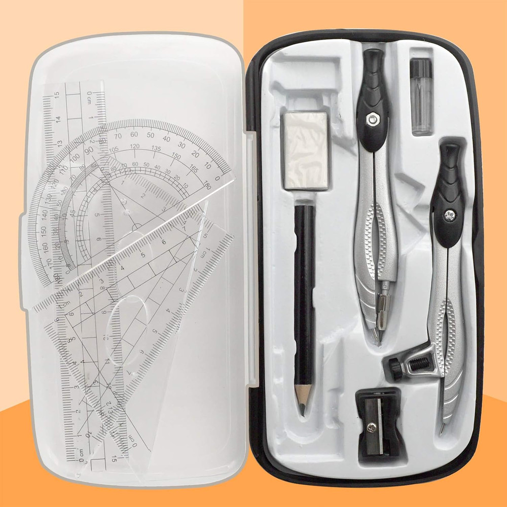 Professional Geometry Compass Set, Starter Compass Set Includes 2 Drafting Compa