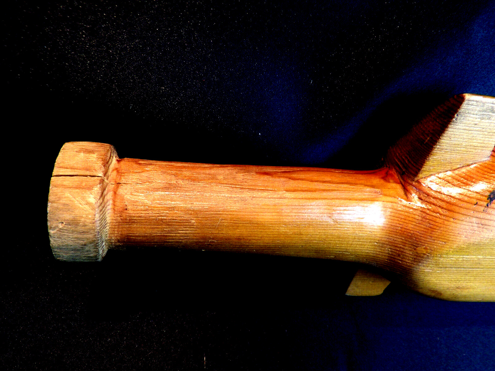 NW Coast Native American Hand Carved Cedar Rattle Wolf Shaman