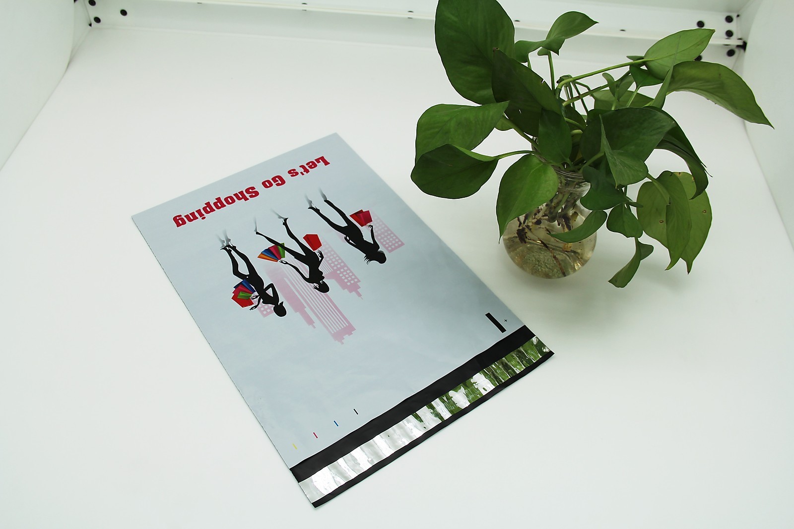 100 12x15.5 Bags Lets Go Shopping Designer Poly Mailers Envelopes Boutique Bags