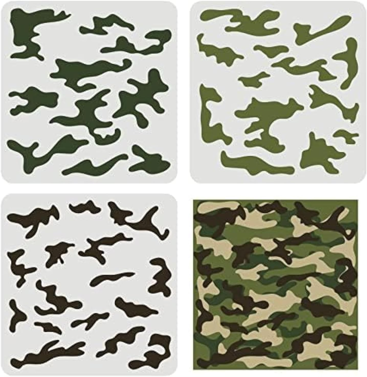 3 Pcs Camo Stencil Kit 11.8X11.8Inch Camo Stencils for Spray Paint Camouflage Pa
