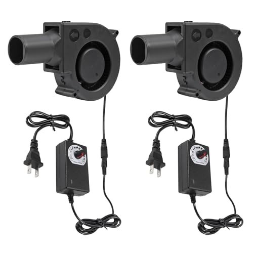 2Pcs 97mm BBQ Blower Fan 12V with Variable Speed Controller for Quick Charcoal S