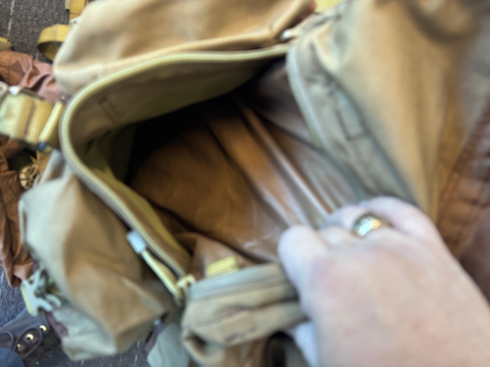 Crossfire Australia Military Backpack Brown MOLLE Webbing Rain Cover