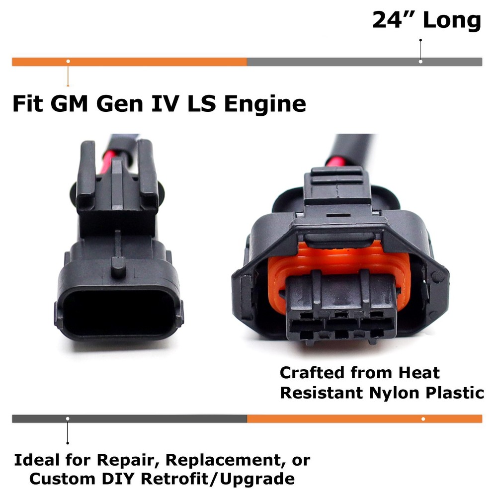 24" Fit Bosch-Style MAP Sensor Connector Extension Wire For GM Gen4 LS3 Engine