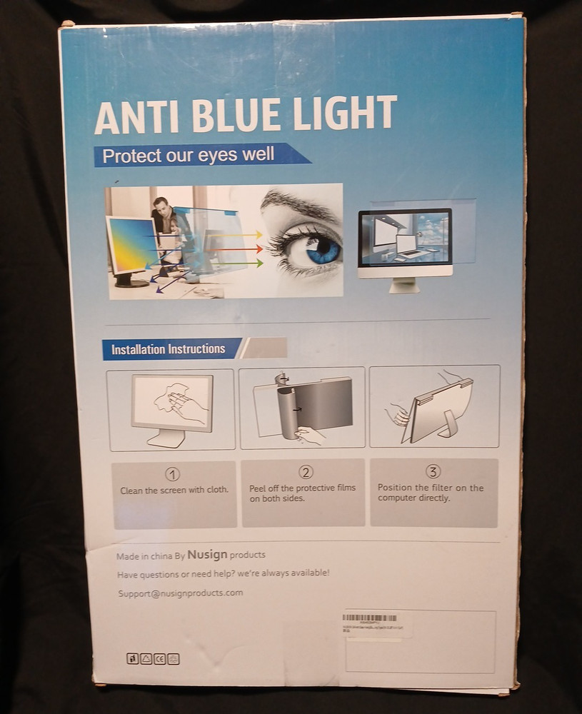 NUSIGN 23-24" Easy Hang Blue Light Blocking Screen Protector Panel for Desktop