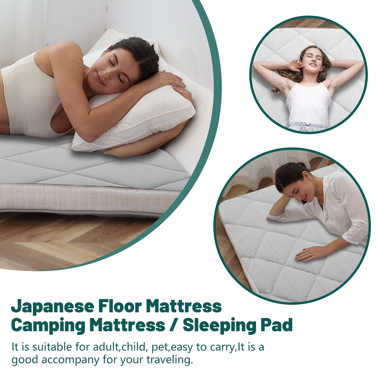 NAIZEA Japanese Floor Mattress Mattress Topper for Back Pain Camp Mattress Mat