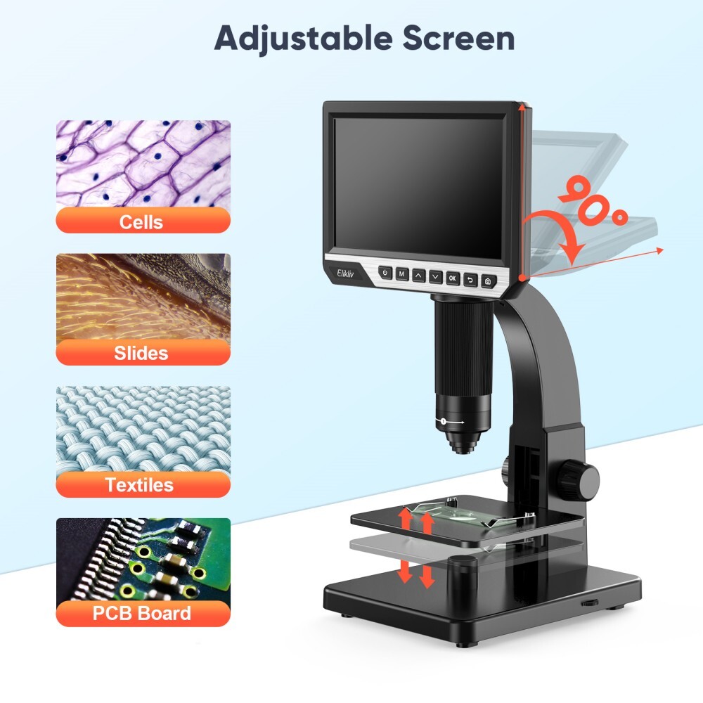 Elikliv 7'' Digital Microscop 2000X Biological Microscope Remote Control NEW
