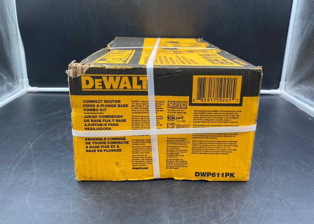 DeWalt DWP611PK Compact Router Fixed & Plunge Base Combo Kit - NEW