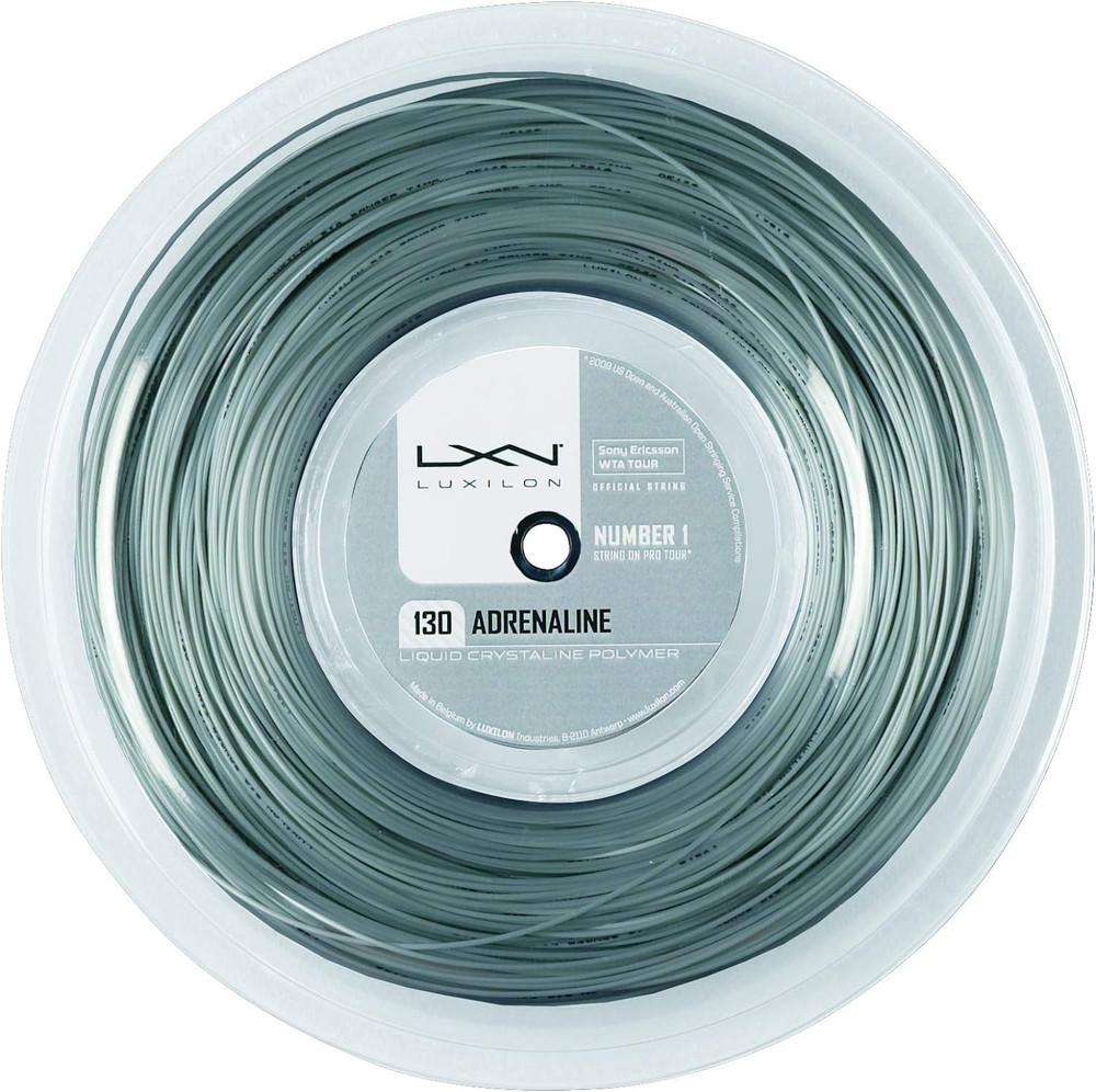 Adrenaline 125 Tennis String Reel - 200M, Durable Grey Performance String