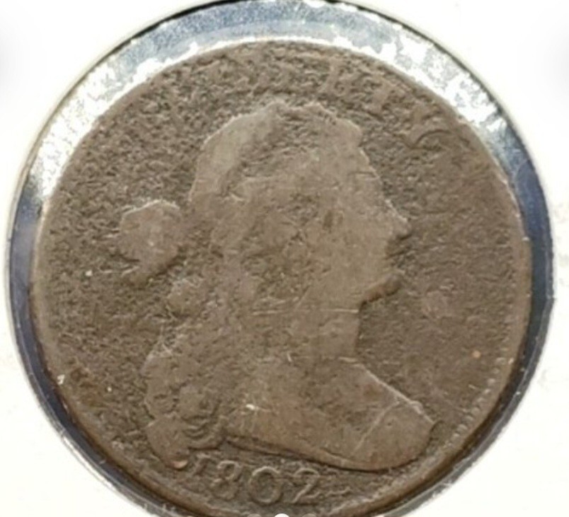 1802 1C BN Draped Bust Large Cent Full Date VG