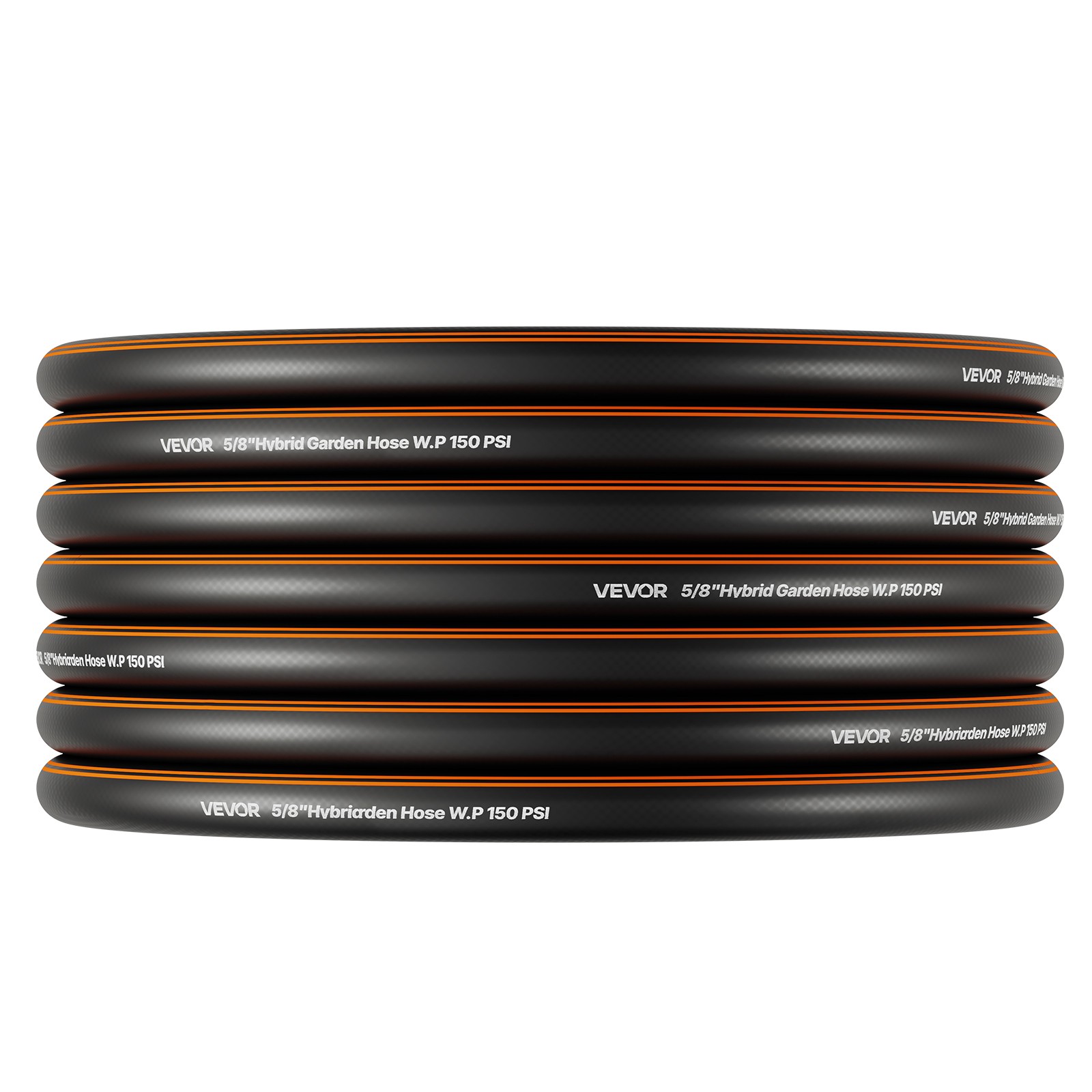 VEVOR Garden Hose 50ft 5/8" Rubber Water Hose 3/4" Fitting Heavy Duty & Non-kink