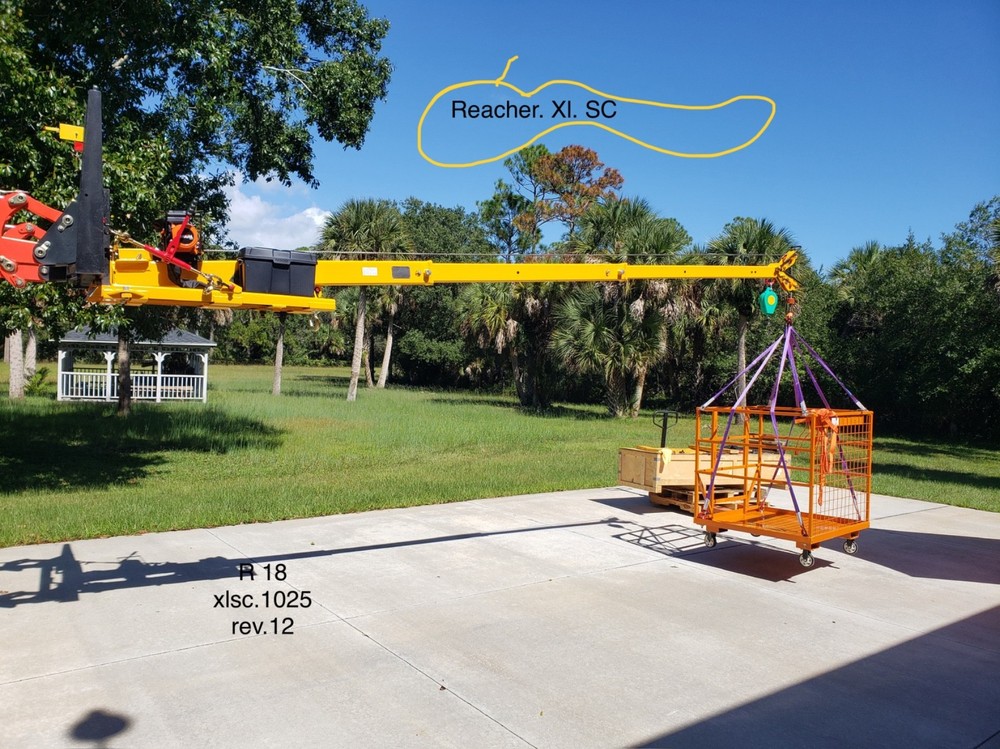 Crane boom for Forklift, tractor, Tellehandler Skid steer