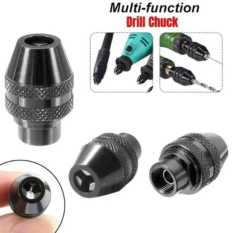 3pcs Keyless Drill Chuck Set 0.8-3.2mm Rotary Tool Mini Drill Chuck Adapter