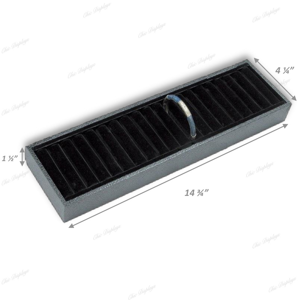 2-Black Display Ring Tray Cuff Display Bracelet Display for ring Cufflink Holder