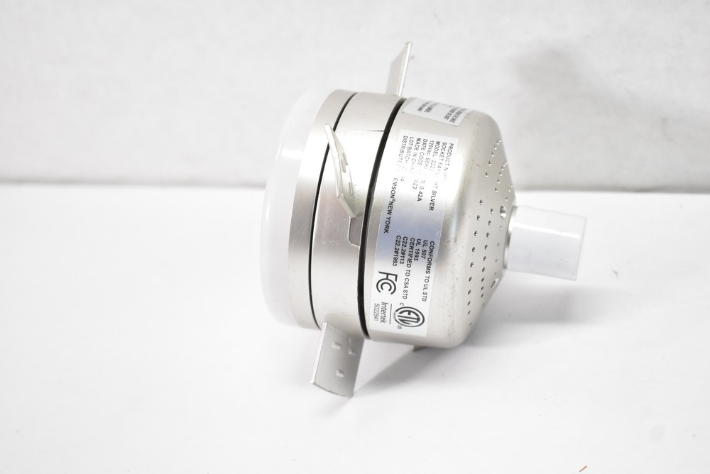 Emson Socket Fanlight Silver Model 2222 120V 60Hz 29W Light Socket Fan Adapter