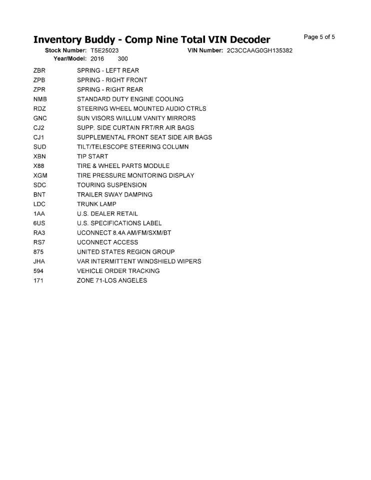 300 2016 Transmission Shift 928696