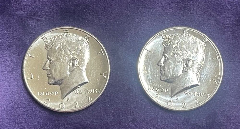 2022 P & D Kennedy Half Dollar 2 Coin Set