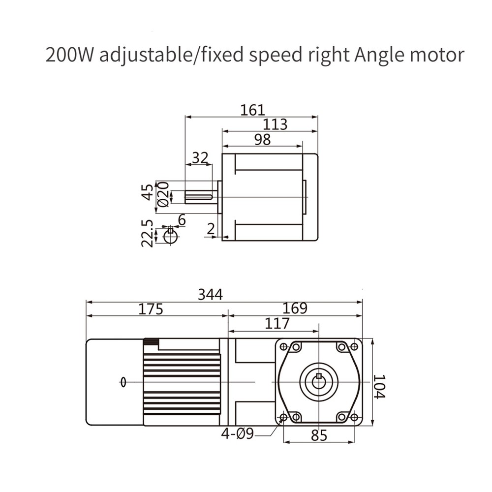 110V 200W Adjustable Speed AC Gear Reduction Motor Reversible Motor w/Controller