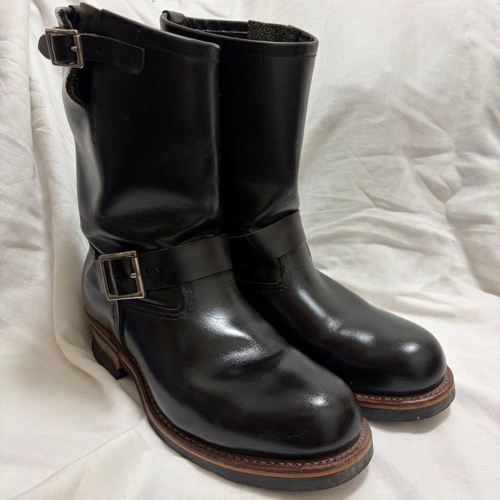 RedWIng Boots 2268 Leather Black Engineer Boots Size8D