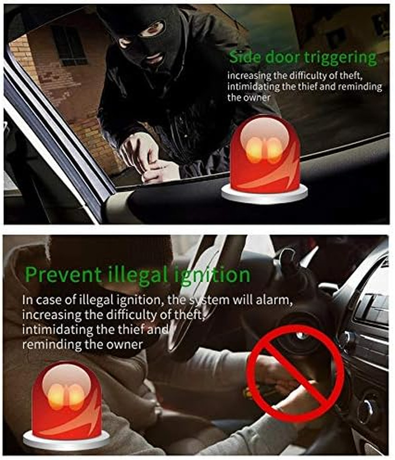 Car Alarm System, Security Antitheft Alarm Systems with Keyless Entry, with Micr