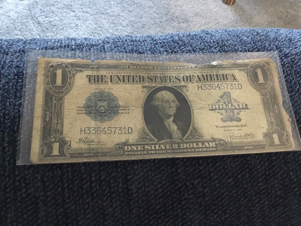 1923 US One Dollar Blue Seal Large Note Silver Certificate