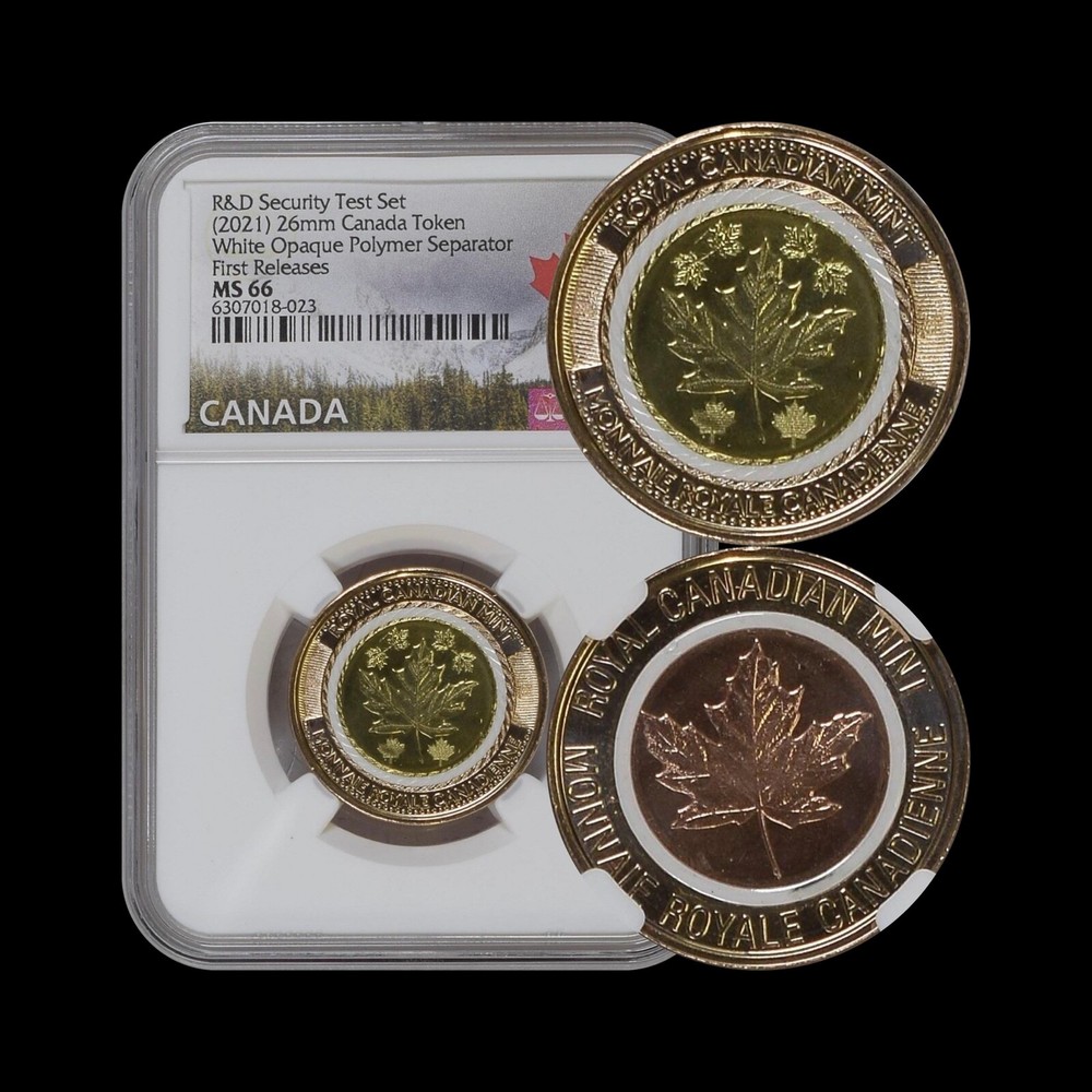 CANADA. 2021, Token, Polymer - NGC MS66 - Security Separator, White Test Ex-Set