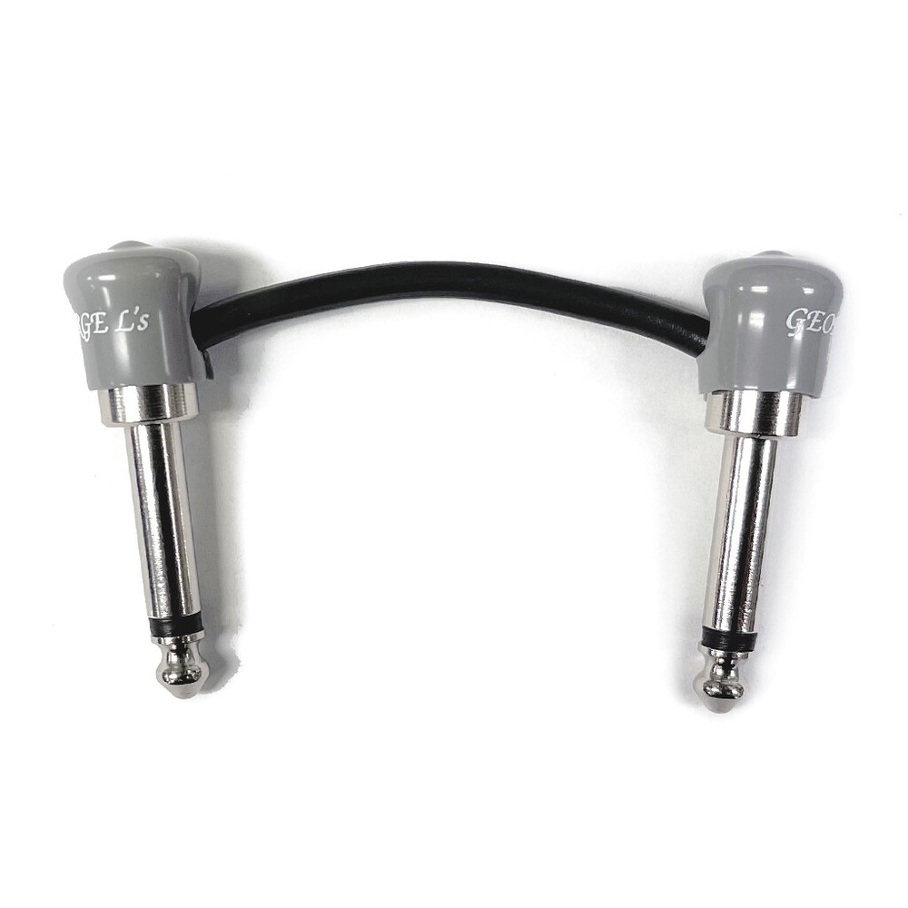 George L's .155 Right Angle Pedalboard Gray & Black Patch Cable | 2 Inch
