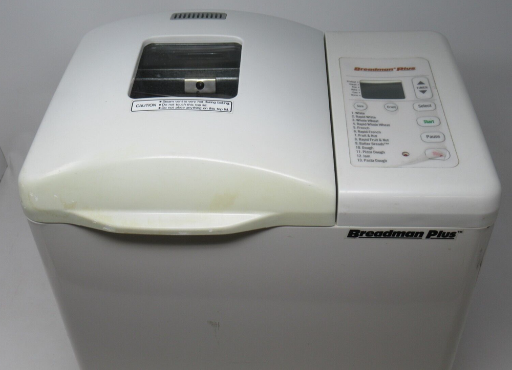 BREADMAN PLUS 1-2 LB. DIG. BREAD MAKER WHITE TR700C, BREAD MACHINE FRUIT & NUT +