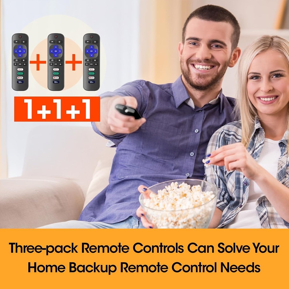 3 Pack Replacement Remotes for Roku TVs – Compatible with TCL, Hisense & More