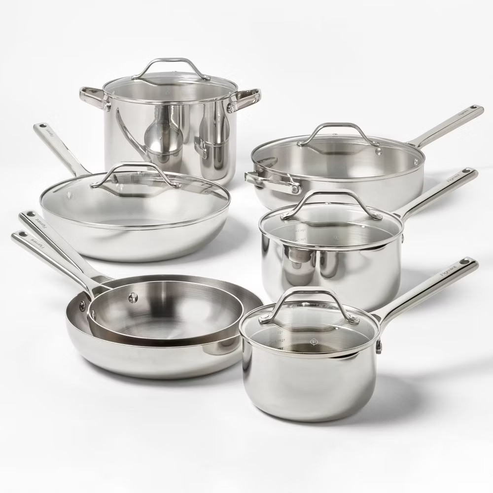 5qt Stainless Steel Saute Pan Silver - Figmint
