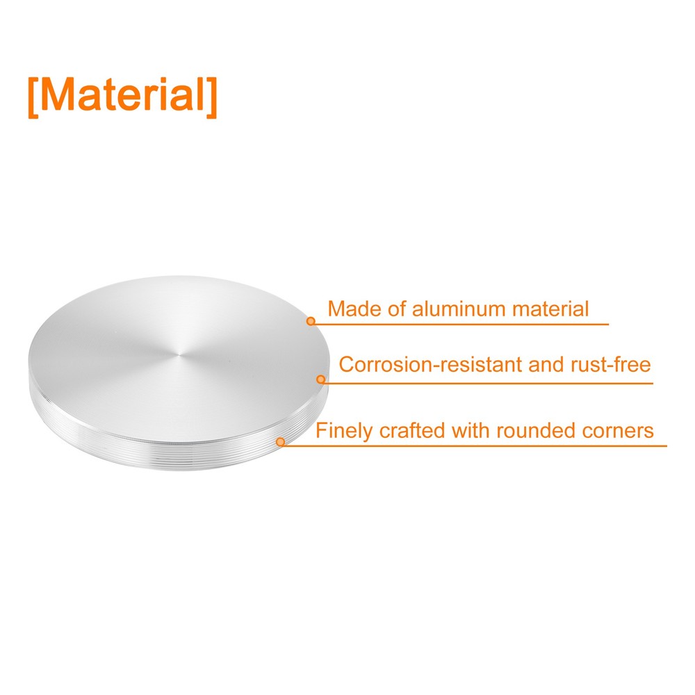 M8 Thread 60mm Diameter Round Shape Aluminum Disc Hardware 2pcs, Silver