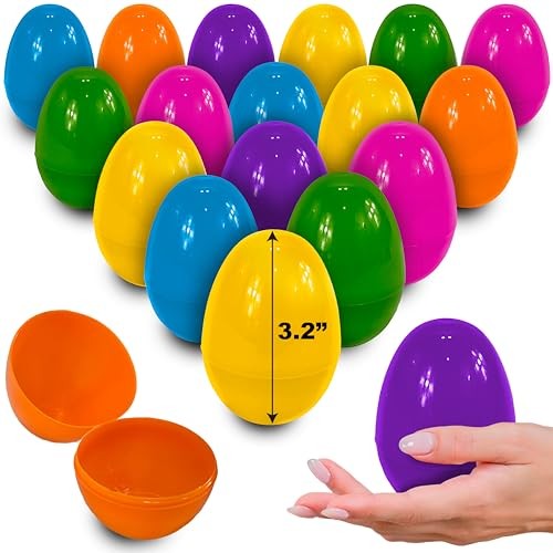 stargo Pack - Plastic Easter Eggs Empty 3.2” Large Plastic Eggs Fillable For 36