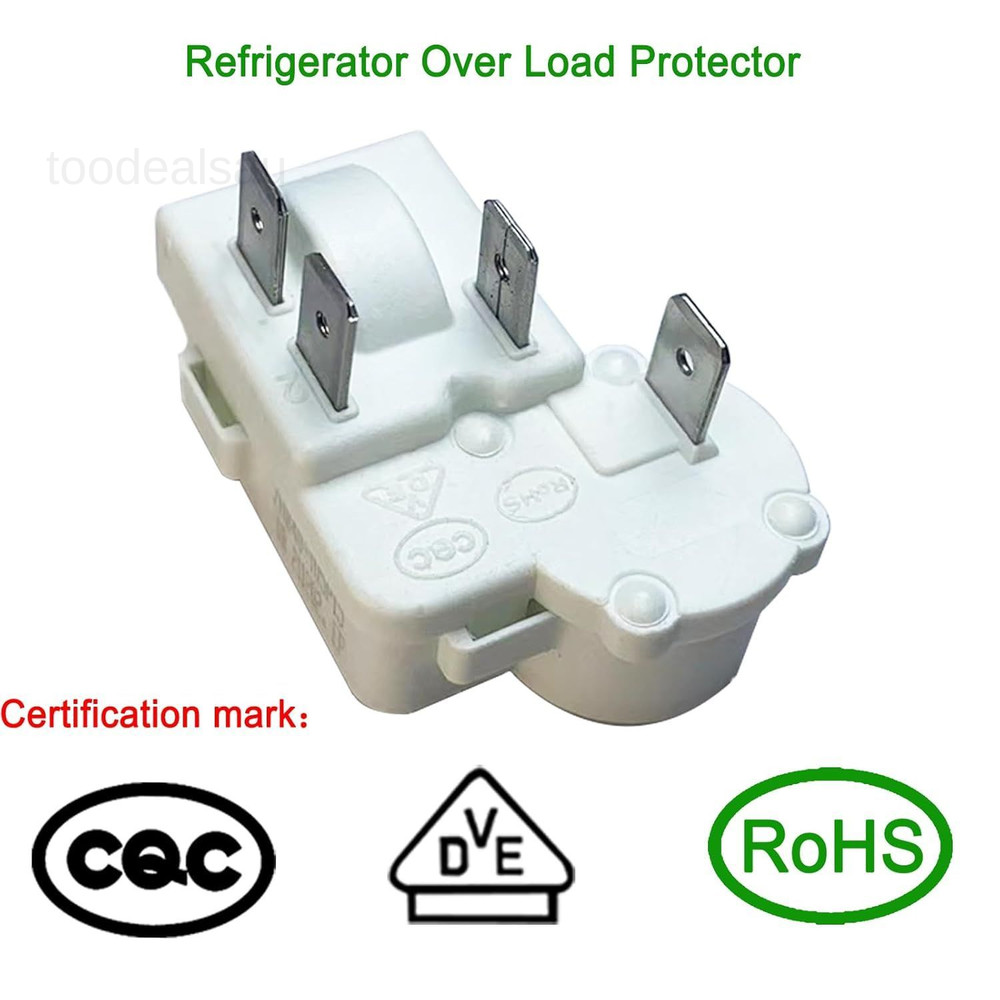 Refrigerator Freezer Compressor PTC Starter Relay, 4 Pins Over Load Protector
