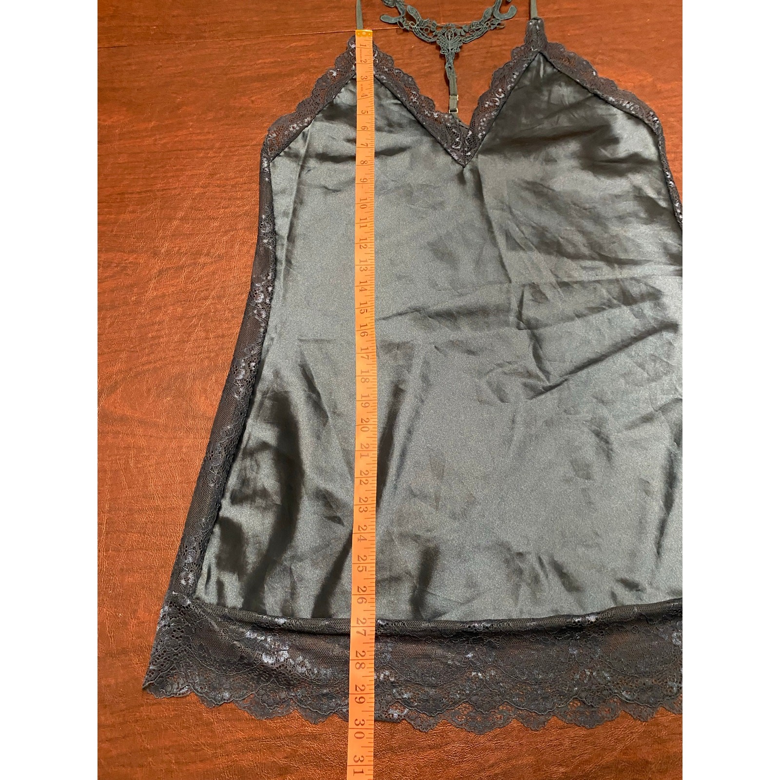 Avidlove Teal Lace Satin Slip Dress Nighty Lingerie Nightgown Large Valentine