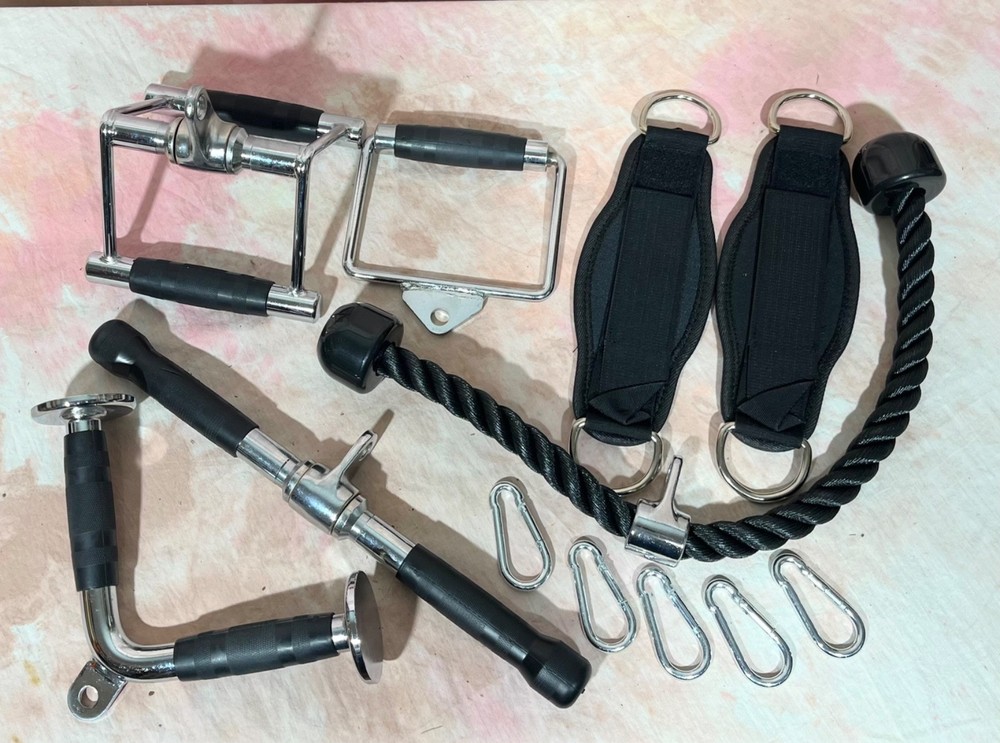 7 piece Triceps Pull Down Attachments, Cable Machine Accessories for Home Gym