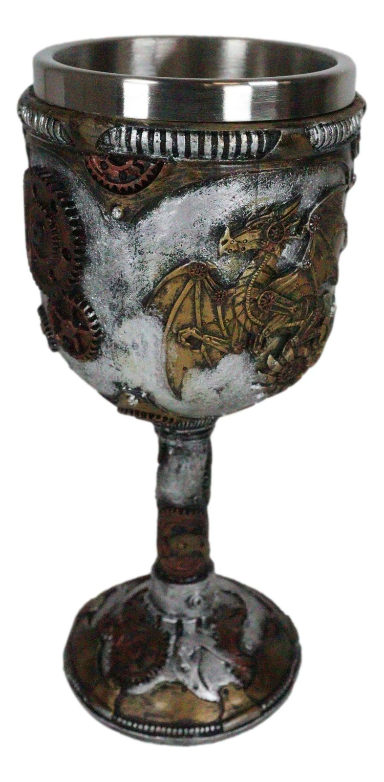 Steampunk Mechanical Gearwork Dragon Wine Goblet Decor Gift