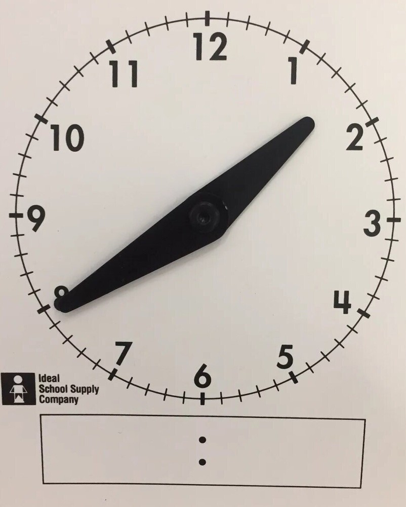 IDEAL SCHOOL SUPPLY CLOCKS CLASS--dry erase Teachers Math 1 pcs