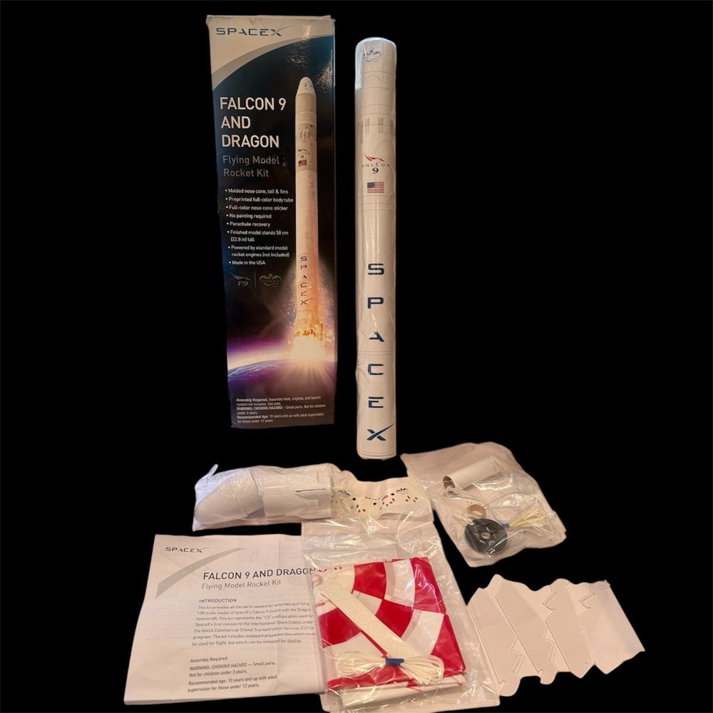 Spacex Falcon 9 & Dragon Flying Model Rocket Kit