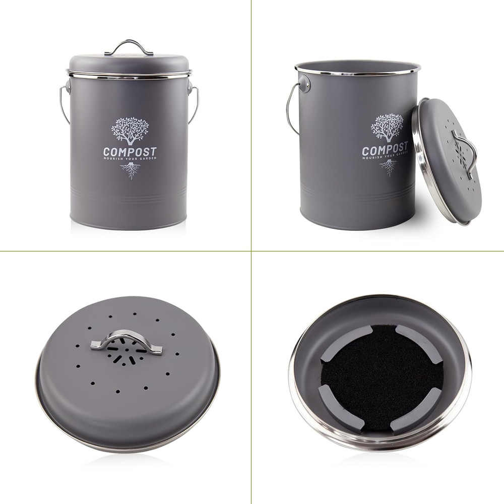 Kitchen Countertop Compost Bin Odor Resistant Indoor Compost Bin With Lid And Ch