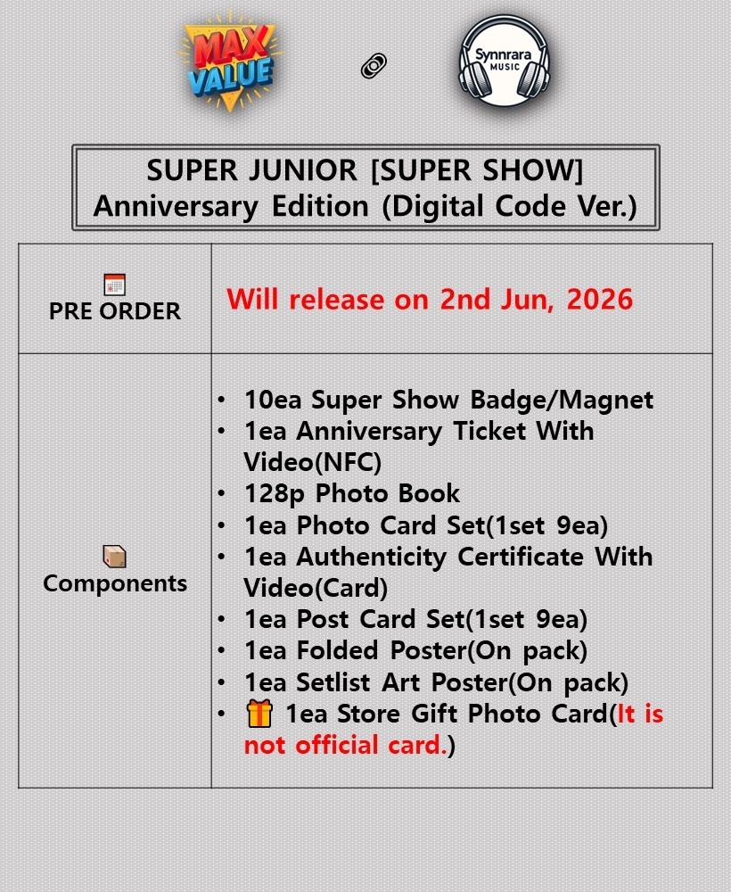SUPER JUNIOR [SUPER SHOW] Anniversary Edition Digital Code Ver OFFICIAL SEALED
