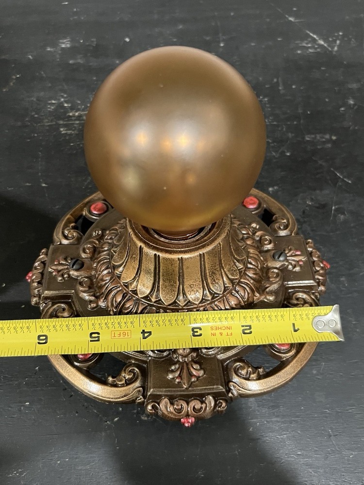 Pair Polychrome Rewired Single bulb flush mount ceiling fixtures 34B