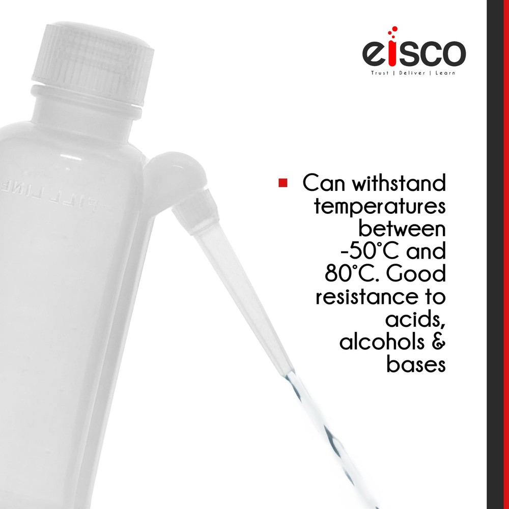 EISCO Wash Bottle, 500ml - Polyethylene - 16.9 Ounces, Translucent